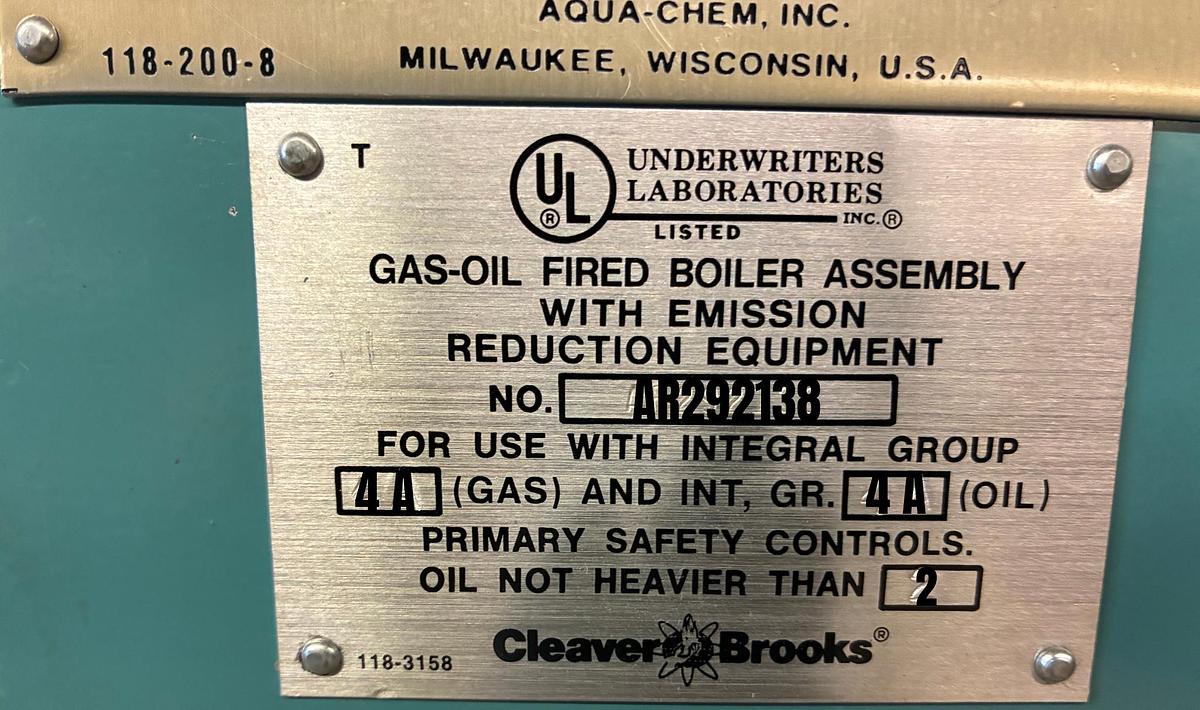Used Cleaver Brooks CB 350 HP 15 PSI Steam Boiler – 2002 