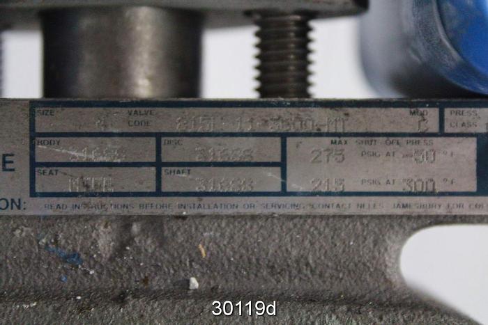 Used Neles Jamesbury 4" Hand Operated Butterfly Valve #30119