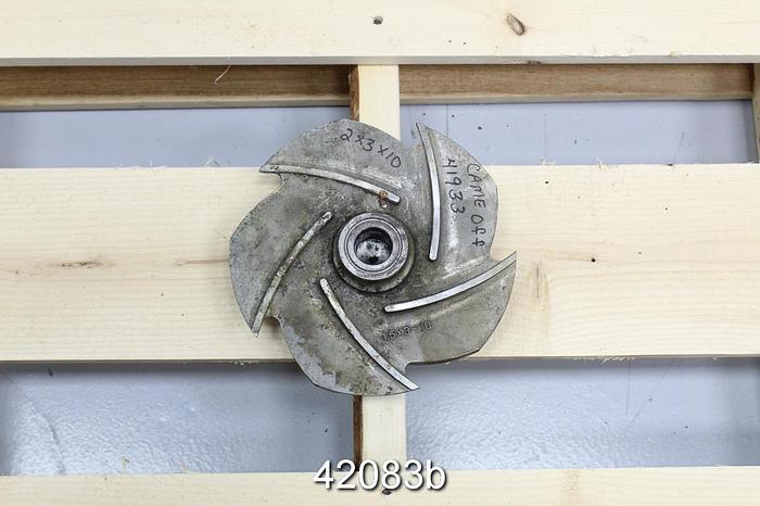 Used Goulds 3196 1.5x3x10 5-Vane 8" Diameter Stainless Steel Impeller #42083