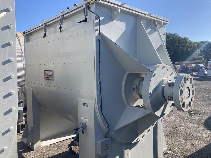 Used Caccia approximately 200 cubic feet stainless steel ribbon mixer