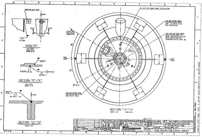 Used Beloit TRIDYNE Extraction Chamber, Under Rotor Extraction With Extraction Plate, 1/2" Holes, Approximate 58" Outer Diameter Of Extraction Plate Perforations, 66" Outer Diameter Extraction Plate, 62" Outer Diameter Extraction Chamber #24098