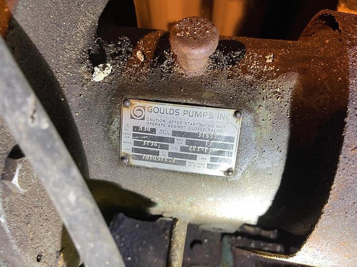 Used GOULDS MODEL 3196 2X3-13 316 S/S CENTRIFUGAL PUMP WITH MOTOR