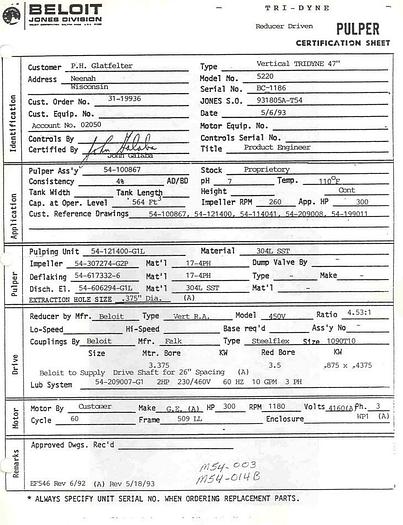 Used BLACK CLAWSON #23454