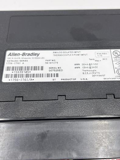 Used Allen-Bradley 1756-IT6I Ser A