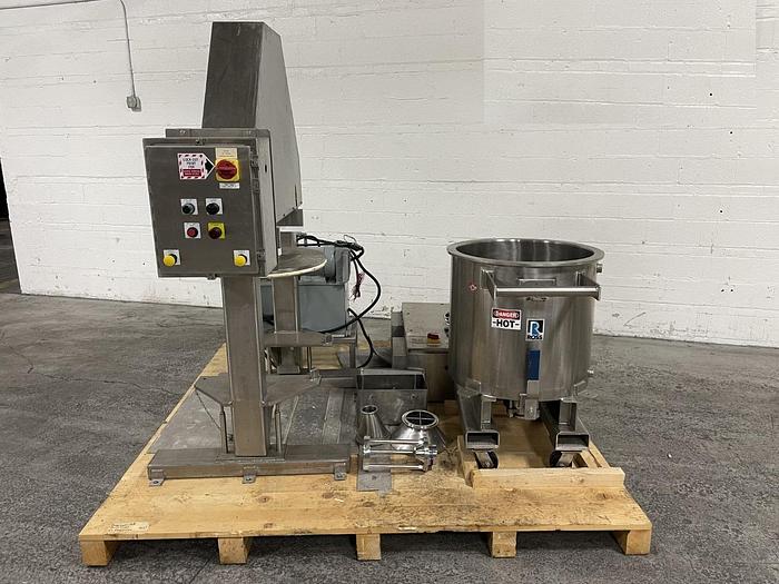 Used 40 GALLON ROSS TRIPLE MOTION VACUUM MIXER WITH DISCHARGE RAM - S/S - VACUUM - JACKETED