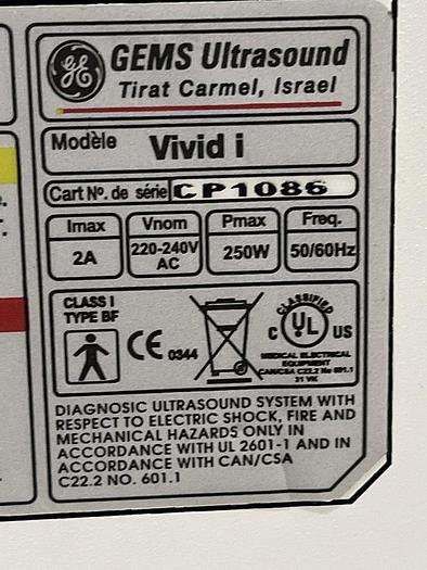 Used GE Vivid i Ultraschallgerät mit 2x Sonden Software Version 2.1.16 auf GE Vivid i Trolley