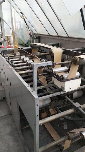 Used NEWLONG 335T+504TH - Sheet fed paper bag  machine  with top fold and twisted loop handles