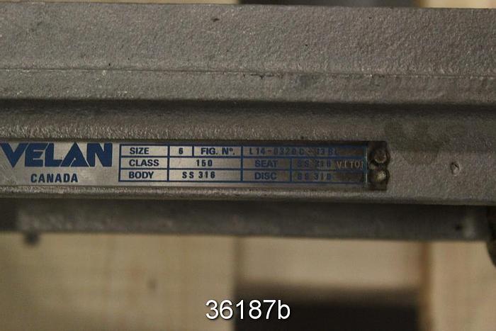 Used Velan L14-0320C-13BL 6" Hand Operated Knife Gate Valve #36187