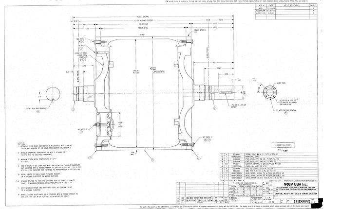 Unused Gl&V  (10) Dryers, 48" Dia X 108" Face, 150 Psi Asme Code, Anti-Friction Bearings, New In 2003-2007, 1 Never Installed, 122 1/2" Bearing Center Line #27120
