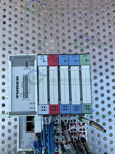Used Turck  BL20-E-GW-EN Ethernet Gateway w/ Turck BL20-2AOH-I Electronic Module