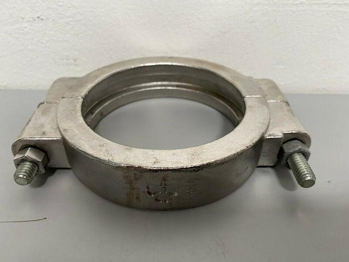 Used Lot of 2 - Tri-Clover Stainless Steel 4" OD Bolted High Pressure Clamp