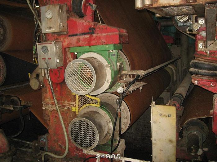 Used Miami Machine  Press Section, 1000 Pli, 132" Roll Face, 24" Diameter Top And Bottom Rolls, 152" Bearing Centers #24985