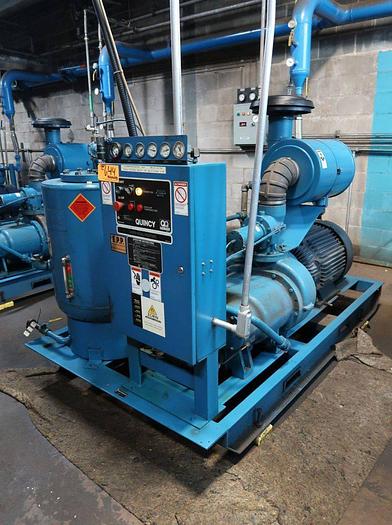 Used QUINCY 490 100 HP ROTARY SCREW AIR COMPRESSOR