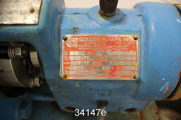 Used Goulds 3198 Pump, 1.5x3x7, Teflon Interior #34147