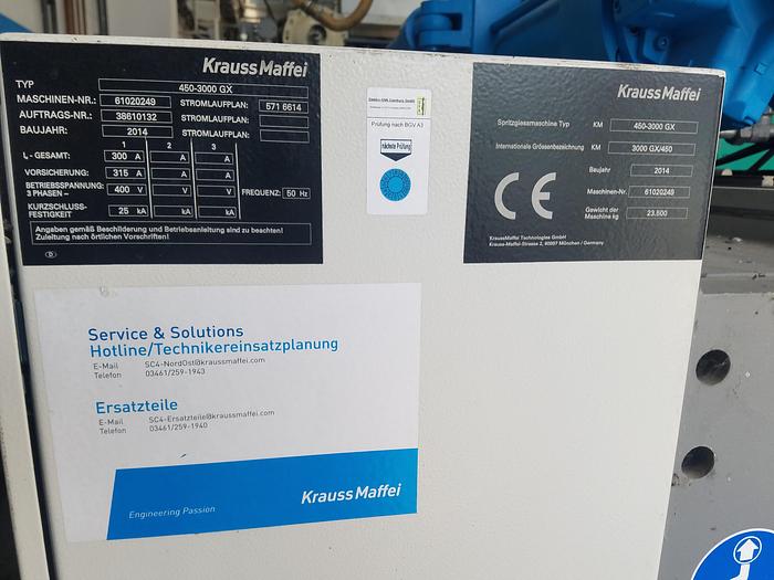 Used 2014 KRAUSS MAFFEI 450-3000 GX