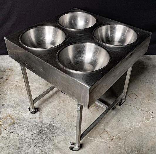Used USED Icing Table with Four Bowls and Covers, Model H&1-4Icer