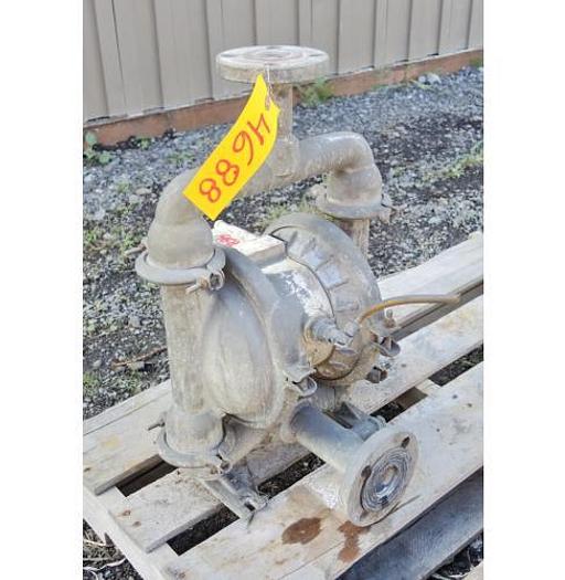 Used USED DIAPHRAGM PUMP, 1.5" X 1.25" INLET & OUTLET, 316 STAINLESS STEEL