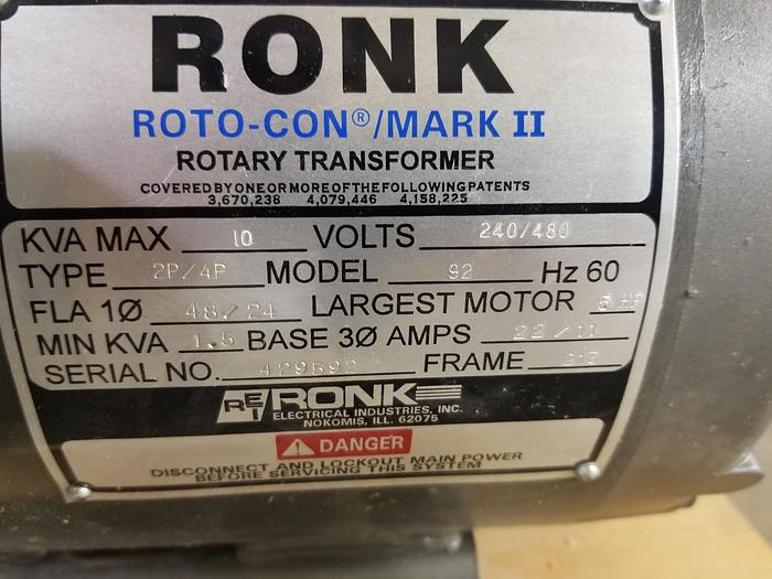 Used Ronk 5HP Phase Converter