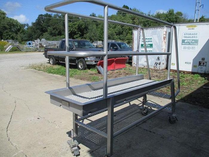 Used Work Platform; 23"Wx7'L, with Stairs on Casters