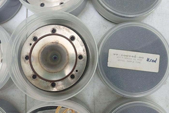 Used Lot of 5 F-Series Nickel Sampler Cones 99-100940-00 for Varian ICP-MS w/ Extras