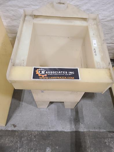 Used Polypro Tank Counter Flow Rinse side and bottom support 18" x 18" x 24" Removable Partition - LARRY PLEASE CHECK DEMENTIONS