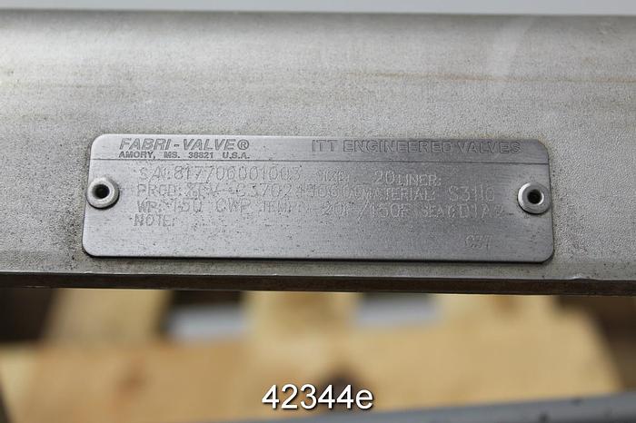 Used Fabri 20" Air Operated Knife Gate Valve #42344