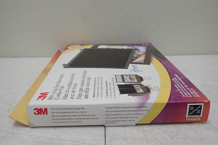 Used 3M PF400LB Privacy/Anti-Glare Black-Framed Computer Filter, 15" LCD/14"-16" CRT