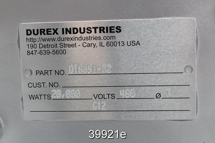 Unused Durex Immersion Heat Exchanger, Model DT8691-02 #39921