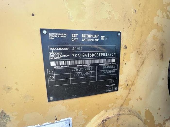 Used 2002 CAT 416D 4X4 BACKHOE
