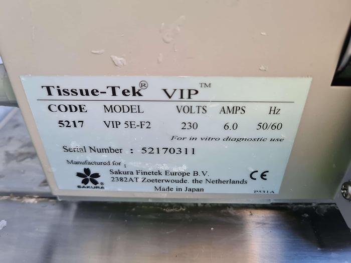 Used Sakura Tissue-Tek VIP 5E-F2 Tissue Processor