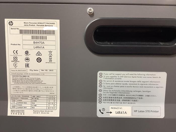 Used Hewlett-Packard Latex 370 Printer