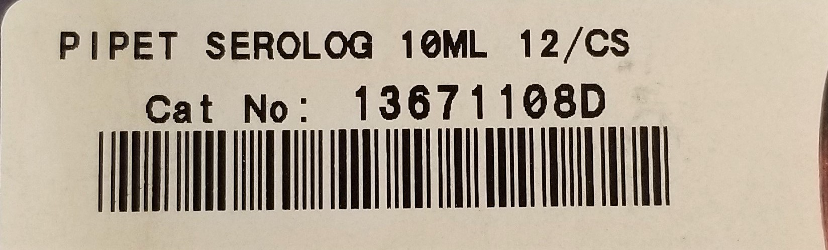 New Open Box Fisherbrand 13-671-108D Large Tip Opening Serological Pipet - 10mL in 1/10 (Pack of 6)