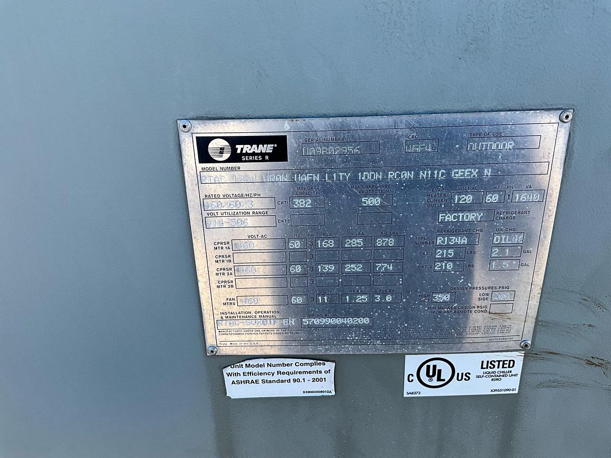 Used TRANE – Used 185 Ton Air Cooled Chiller