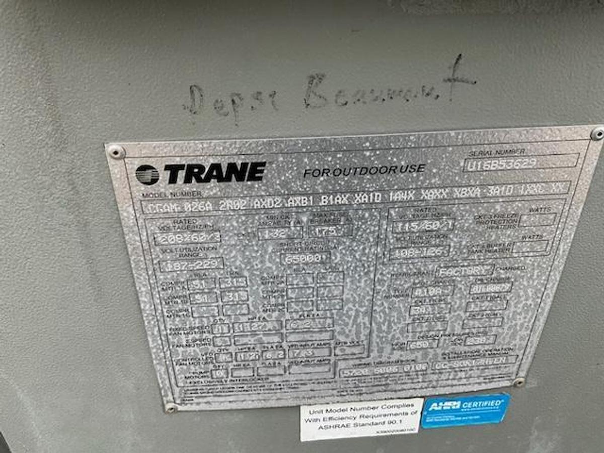 Used TRANE – Used 26 Ton Air Cooled Chiller