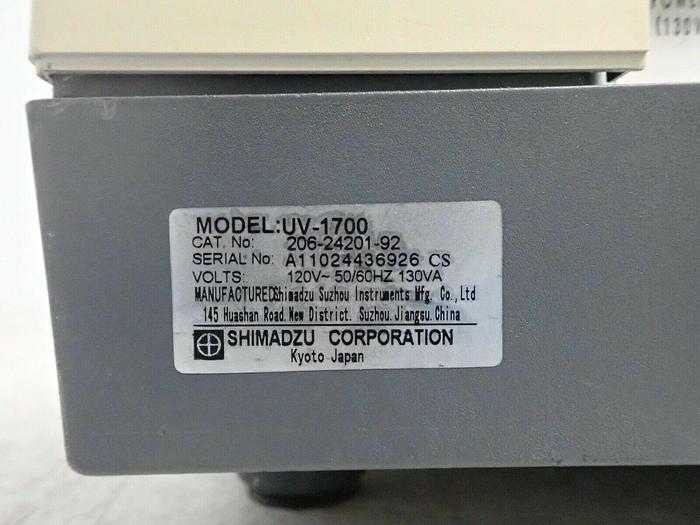 Used Shimadzu UV-1700 PharmaSpec UV-VIS Spectrophotometer 206-24201-92