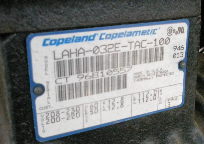 Unused Refrig, Compressor, Copelametic, Mdl LAHA-0325TAC-100, #S736159