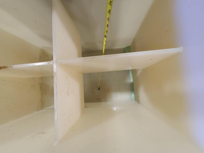 Used Polypro Tank Counter Flow Rinse side and bottom support 70" x 28" x 29" Removable Partition - LARRY PLEASE CHECK DEMENTIONS