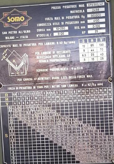 Usato PRESSA PIEGATRICE IDRAULICA SOMO DA 4000 X 300 TON CON BARRA DI TORSIONE