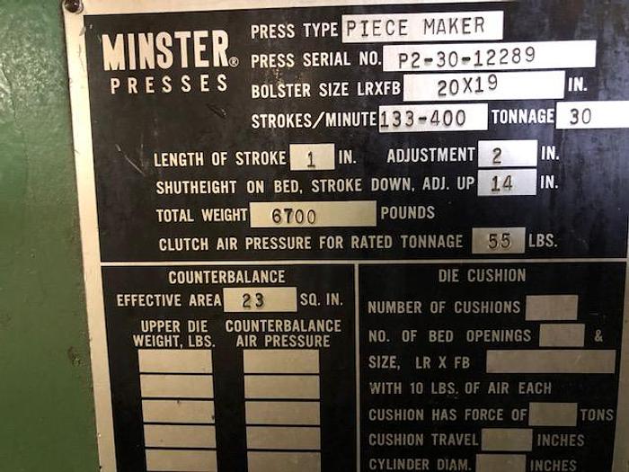 Used Minster P2-30-20