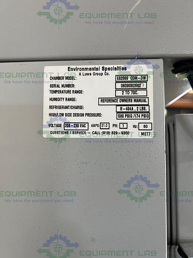 Used Environmental Specialties  ES2000 CDM Reach In Temperature Humidity Chamber