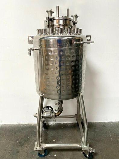 Used Bulling 80 Liter Stainless Steel Dimple Jacketed Tank 60 PSI / FV & Bottom Drain