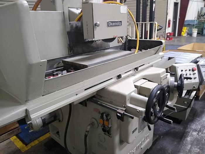 Used 1990 Okamoto Automatic Surface Grinder, 12" X 24" Magnetic Chuck, 5 HP Spindle 12" Grinding Wheel