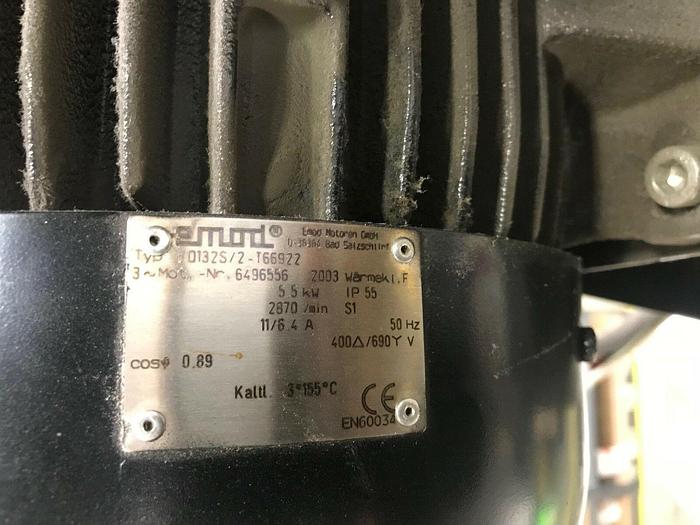 Used EMOD INDUSTRIAL EXHAUST BLOWER TYPE: 0132S/2-166922