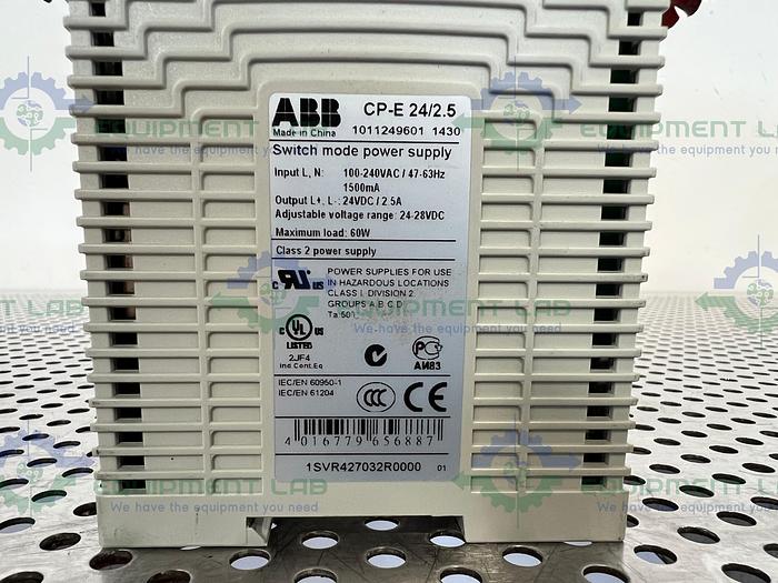 Used ABB  1SVR427032R0000 CP-E 24/2.5 Switch Mode Power Supply 100-240VAC, 60W