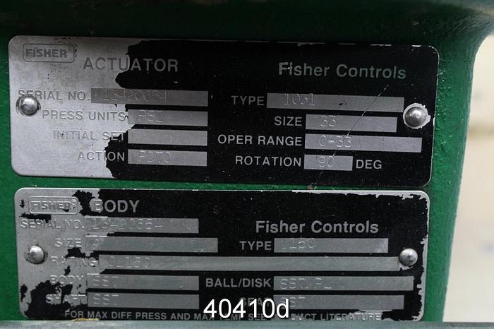 Used Fisher V150 3" Vee Ball Valve #40410