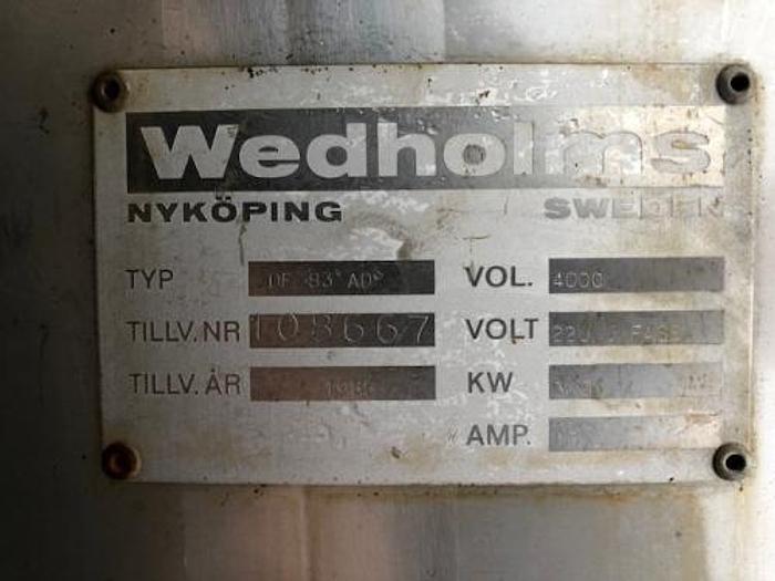 Used 4 m3 stainless steel tank with heating jacket