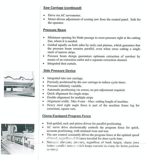 Used 2008 Holzma HPL 11 Rear Load Panel Saw