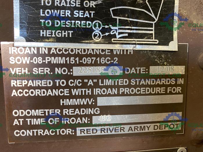 Used 2008 AM General HMMWV M1123 Utility Vehicle Heavy Variant 600 Miles