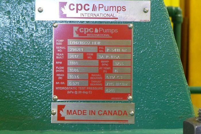Unused Pump, Centrif., C/st, 700 HP, 18" In/14" Out, CPC,A #C743768