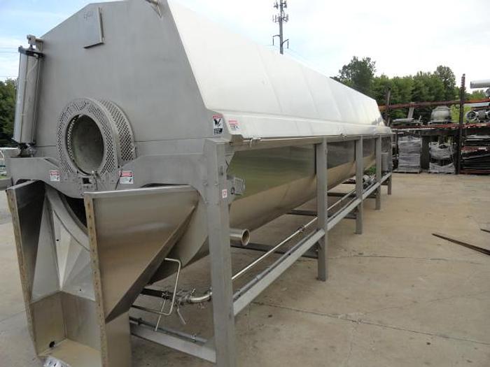 Used Lyco Chill Flow Pouch Cooler System, Md# Hydro-Flow 8600;Dual rotary chiller; 30' long with feed and discharge conveyors 